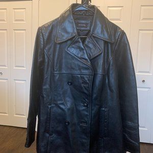 Vintage Guess Leather Jacket- Medium